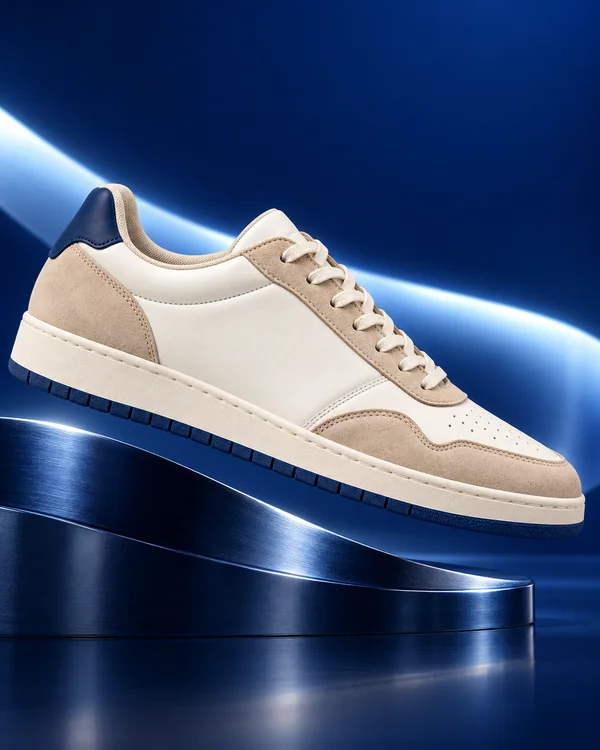 Afgewerkt eigen campagneconcept van de bron-sneaker